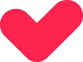 Expressing love and approval, a vibrant red heart forms a check mark, symbolizing positive affirmation and connection, set against a clean white background vector