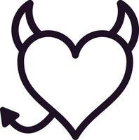 Simple illustration of a heart with devil horns and tail symbolizing a bad romance, toxic love, or a difficult relationship, perfect for Valentine's Day or to express negative feelings vector