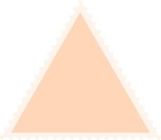 Blank triangular postage stamp featuring a serrated edge, isolated against a white background, offering ample copy space for creative customization and personal design vector