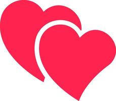 Two overlapping pink hearts represent love, affection, and strong bonds, making a perfect visual for Valentine's Day or any romantic occasion vector