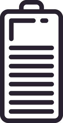 Displaying a full battery charge indicator with all bars completely filled, representing maximum power level and readiness for immediate use in portable electronic devices