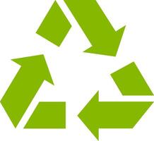Green arrows rotating in a continuous loop, symbolizing the process of recycling and resource recovery contributing to a circular economy and waste reduction vector