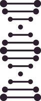 Dna structure connecting lines and circles forming a vertical sequence on a white background representing genetic code, genome, heredity, and biological research vector