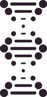 Vertical stylized dna strand composed of circles and horizontal lines forming a double helix, symbolizing genetics, medicine, and scientific research vector