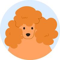 Charming cartoon illustration featuring an apricot poodle dog with fluffy fur, appealing to pet lovers and animal enthusiasts with its adorable and playful expression vector