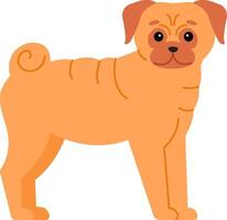 Shar pei dog standing still with an adorable expression and curly tail, featuring a minimalist illustration on a clean white background, showcasing simple design elements vector