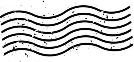 Four wavy black lines creating a vintage postal cancellation mark, featuring a grunge effect against a clean white background, evoke a sense of history and nostalgia vector