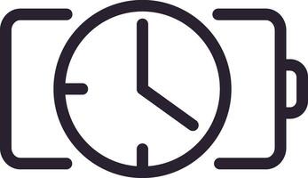 Simple wristwatch icon showing the current time with hour and minute hands, representing concepts of time management, punctuality, and fashion accessory vector