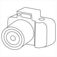 Continuous camera single line art drawing sketch illustration vector
