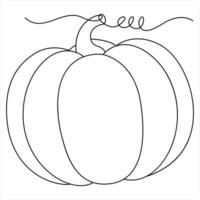 Pumpkin one line continuous single line art drawing outline design illustration vector