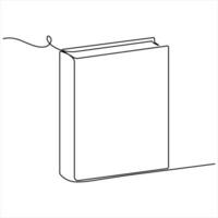 Continuous single line open book art drawing style illustration vector