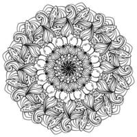 Outline mandala with harvest of vegetables and berries, creative zen coloring page for Thanksgiving activity vector