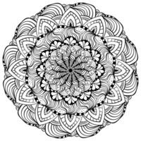Creative Outline Mandala with Zen Patterns, Tangled Coloring Page for Activity vector