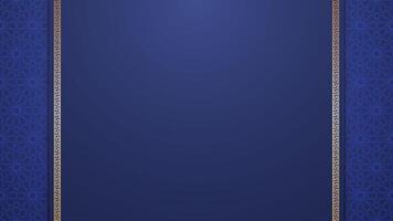 Simple Backdrop Design Of Luxurious Navy Blue Horizontal Background with Subtle Stars Like Rosette And Gold Accents vector