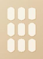 Set Of Simple Blank Vintage Vertical Label Design Collection Featuring Delicate and Decorative Classic Borders vector