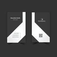 Black and White Vertical Size simple unique Business card Design Template vector