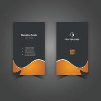 Unique style new vertical Business cards design with yellow golden and dark black color combination design vector