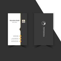 Simple vertical Size Unique style New Black and Yellow white Business card Design Template vector