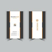 White and Black yellow vertical Modern Business card design template vector
