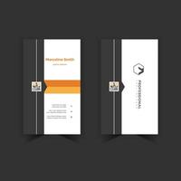 Stylish Print Vertical New Elegant Abstract Visiting card design with black and white Yellow color Business card vector