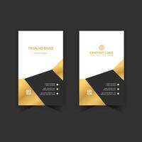 Golden color and Black color New Stylish Vertical Luxury Visiting Card Design Template vector