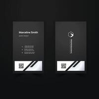 Minimalist modern stylish new elegance business card design template with dark black and silver color combination design card vector