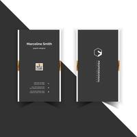 Print Ready vertical Size Black and white Yellow Unique colorful Business card Design Template vector