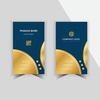 Golden Color and Blue color Stylish unique Visiting card design template vector