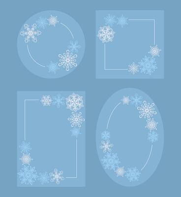 Blue frames with snowflakes