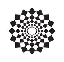 Mesmerizing Geometric Spiral Checkered Pattern Optical Illusion vector