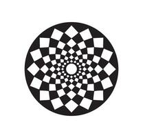 Symmetrical Circular Checkered Illusion - Mesmerizing Geometric Design vector
