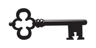 Retro Key Symbol Icon Flat Design for Visual Projects vector