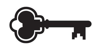 A simple, elegant silhouette of an ornate Key Icon Unlocking Opportunities vector