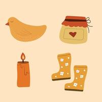 A set of items for a cozy autumn vector