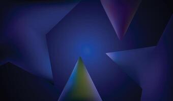 abstract geometric shapes, triangles and polygons, dark blue background, neon yellow highlights, 3D rendering vector