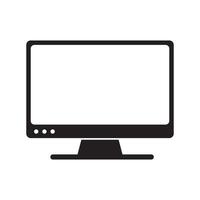 Computer monitor icon. Flat PC symbol. vector