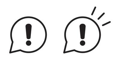 Speech bubble with exclamation mark icon. Exclamation sign icon, important mark, warning speech bubble. vector
