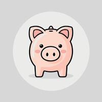 Piggy bank icon, flat style, illustration vector