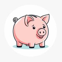 A cartoon pig with a smile on its face vector