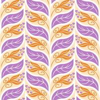 Abstract seamless pattern ear, flowers, and leaves in a flat design style. This illustration adds a modern touch to any project, perfect for textiles, wallpapers, and more. vector