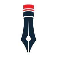 Elegant Pen Nib Design in Black and Red Colors vector