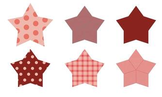 set of decorative stars with different decorations vector