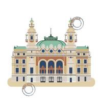 Baroque building of the casino in Monte Carlo in flat style vector