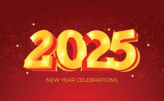 2025 Happy New Year background Banner with numbers new year celebration vector