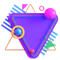 Retro Futuristic Layered Triangular 3D Render png