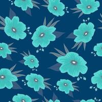 Seamless floral pattern, colorful flowers on a scarlet background. vector
