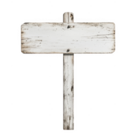 Blank weathered white wooden mockup sign isolated on transparent background, ideal for adding custom text or graphics png