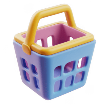 3d icône représentant vide achats panier avec Jaune gérer, isolé contre transparent arrière-plan, adapté pour e Commerce visualisation png