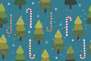 illustration of Merry Christmas and New Year. Seamless pattern of fir trees. Template background for printing and gift wrapping. illustration vector