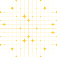 Seamless pattern with shiny stars and mesh. Abstract geometric texture in white and yellow. png